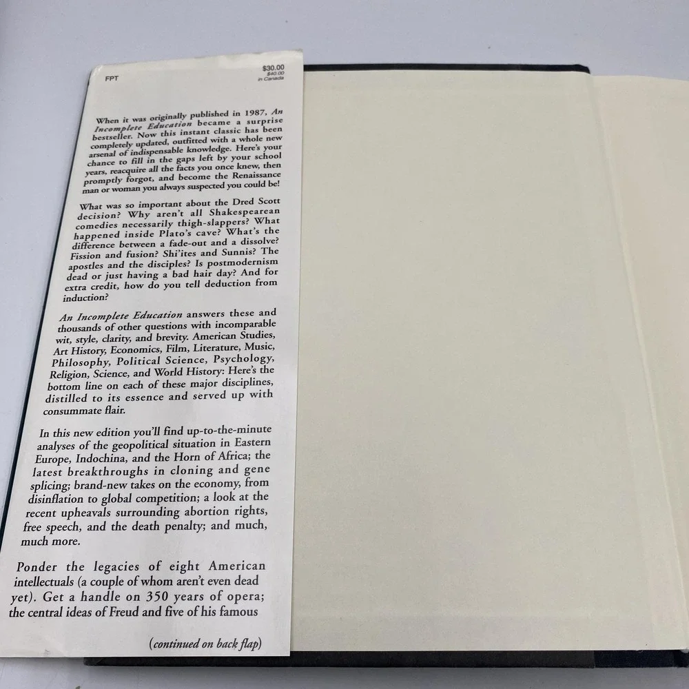 Vintage An Incomplete Education Jones Wilson Reference Hardcover 1995 Updated‎
